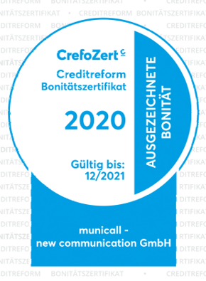 CrefoZert: Creditreform bestätigt der Municall GmbH eine außergewöhnlich gute Bonität - Featured Image